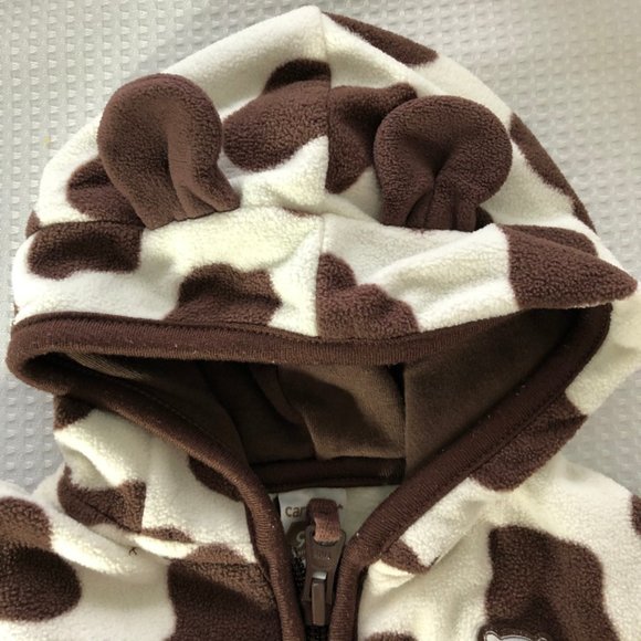 Carter's Size 9 Month Cow Peek-A-Boo Hooded Jacket - Picture 4 of 7